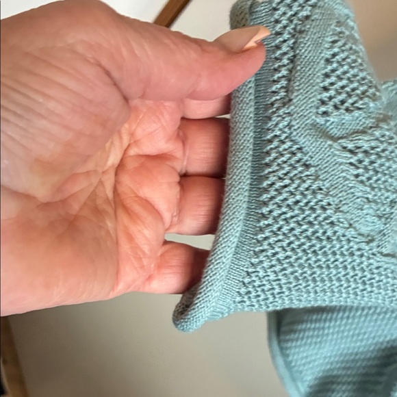 Peace Love World Light Blue Textured Peace Sign Long Sleeve Top - Picture 5 of 6